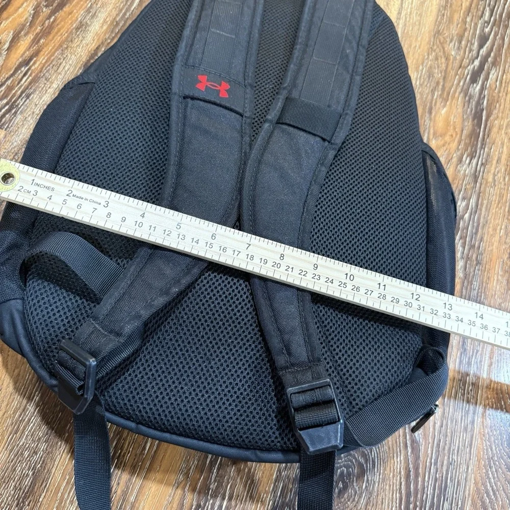 Under Armour UA Storm Hustle 5.0 Backpack Back Pack Book Bag Black‎ Red Freedom